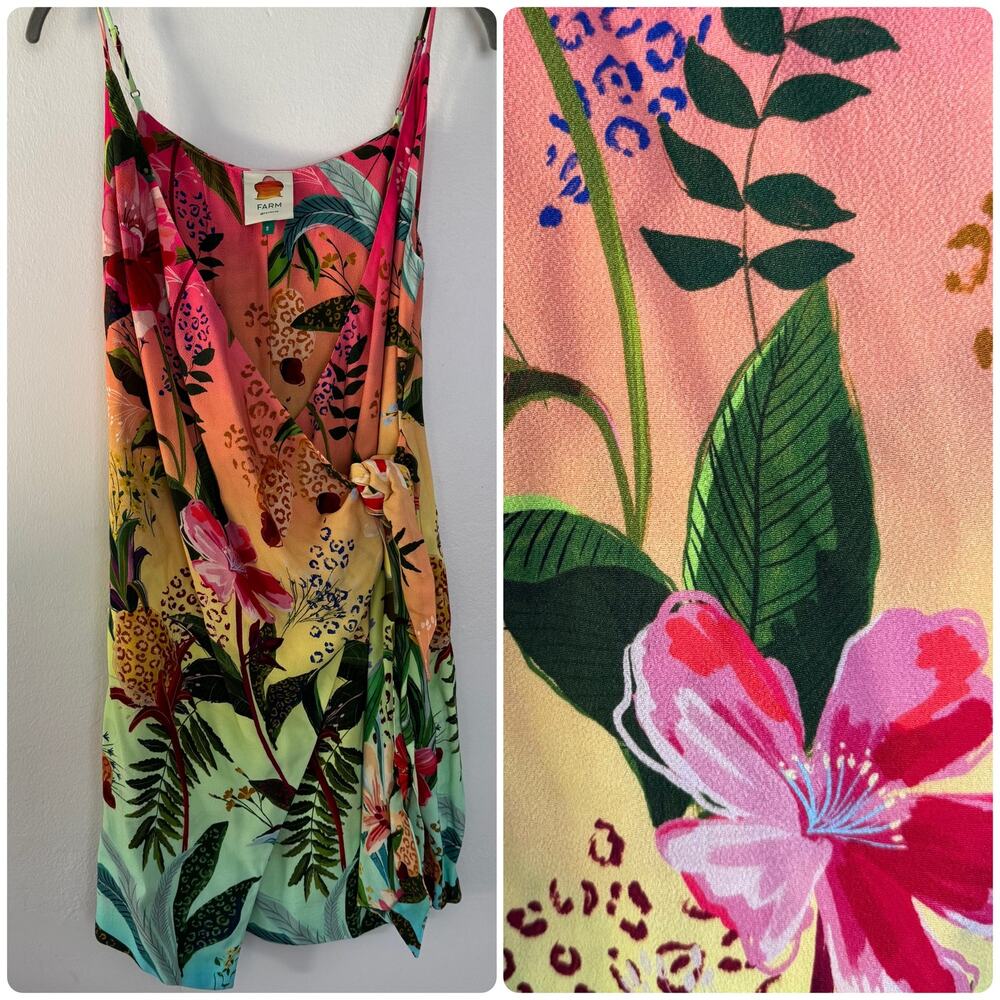 Farm Rio Amazonian Ombré Mini Wrap Dress
